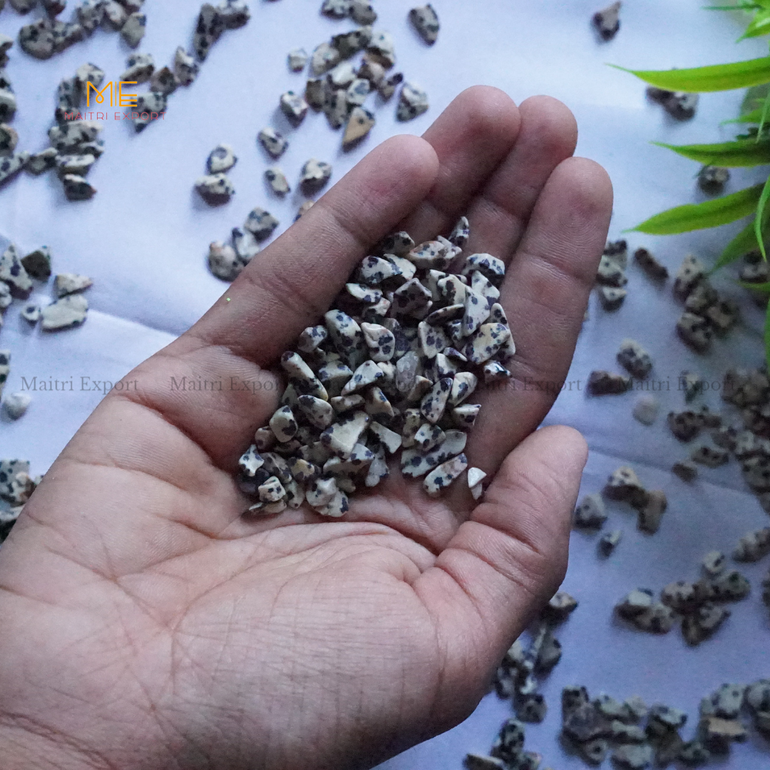 Crystal healing stones loose chips-Dalmatian-500 gm-Maitri Export | Crystals Store