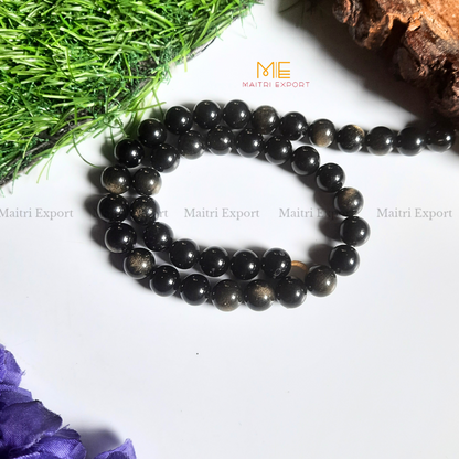 10mm loose crystal beads Line-Golden Obsidian-Maitri Export | Crystals Store
