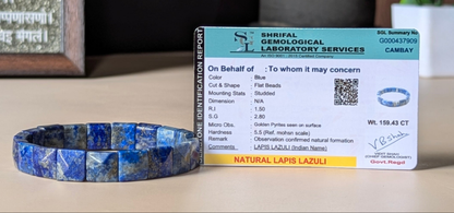 Pyramid facets square bracelet-Lapis lazuli-Maitri Export | Crystals Store