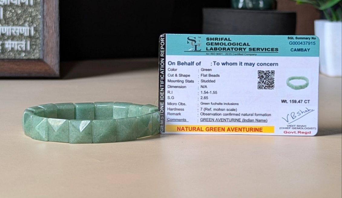 Pyramid facets square bracelet-Green Aventurine-Maitri Export | Crystals Store