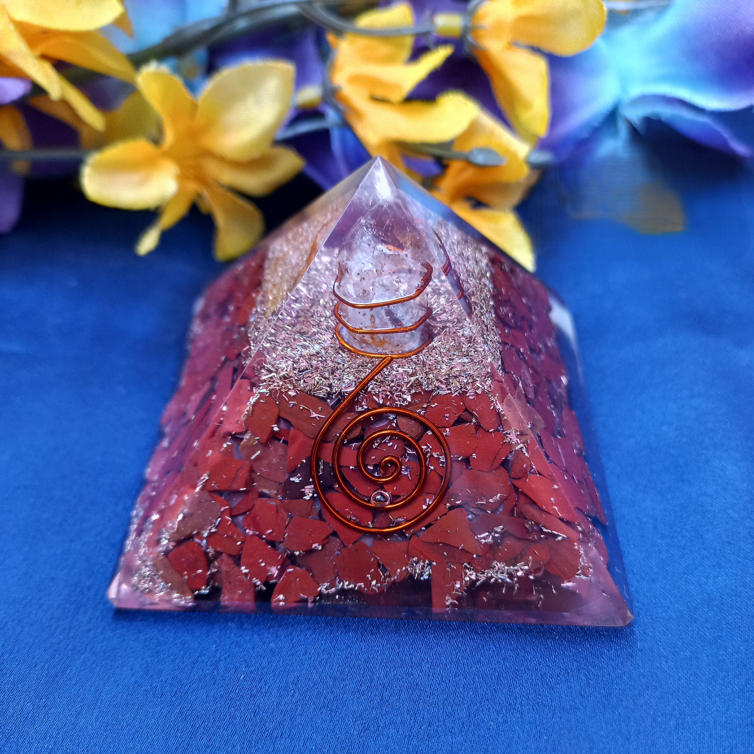 Single stone orgone pyramids-Red Jasper-Maitri Export | Crystals Store