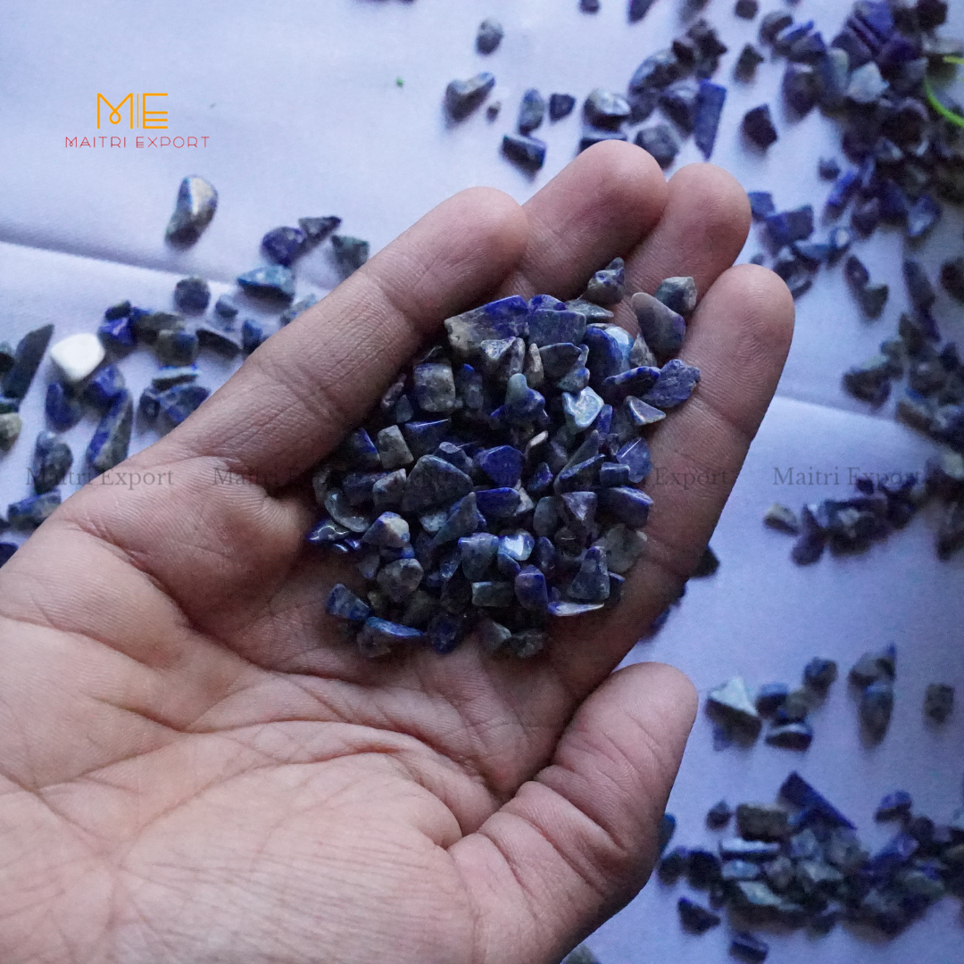 Crystal healing stones loose chips-Lapis Lazuli-250 gm-Maitri Export | Crystals Store
