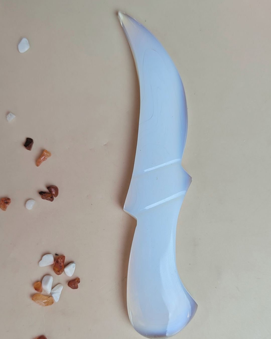 Selenite / black / opalite 6 Inch Knife-Opal-5-Maitri Export | Crystals Store