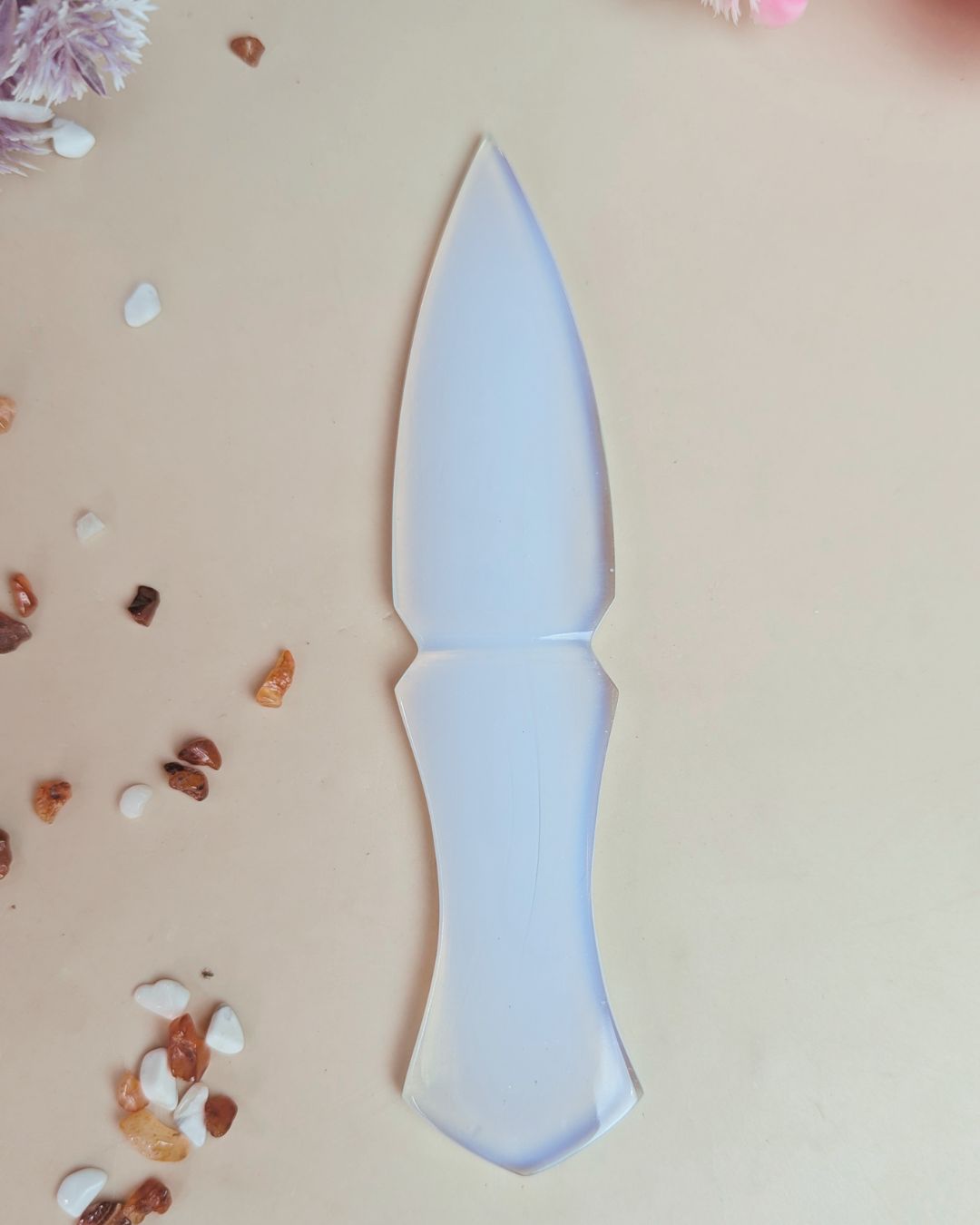 Selenite / black / opalite 6 Inch Knife-Opal-8-Maitri Export | Crystals Store