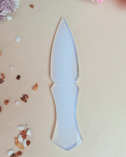 Selenite / black / opalite 6 Inch Knife-Opal-8-Maitri Export | Crystals Store