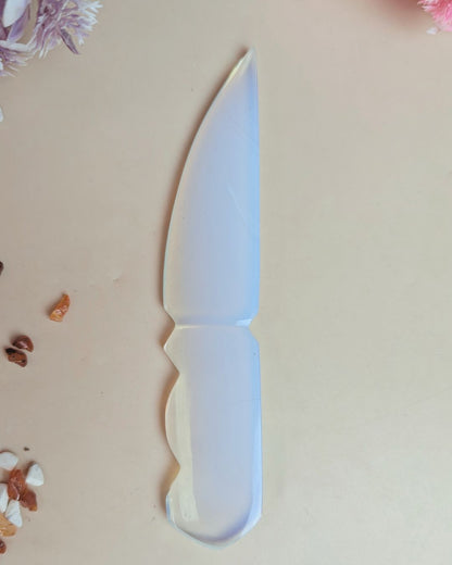 Selenite / black / opalite 6 Inch Knife-Opal-9-Maitri Export | Crystals Store