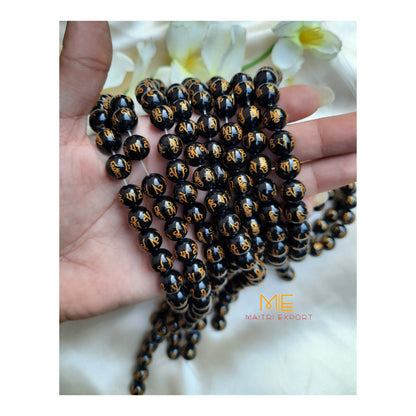 10mm loose crystal beads Line-Om Mani Black-Maitri Export | Crystals Store