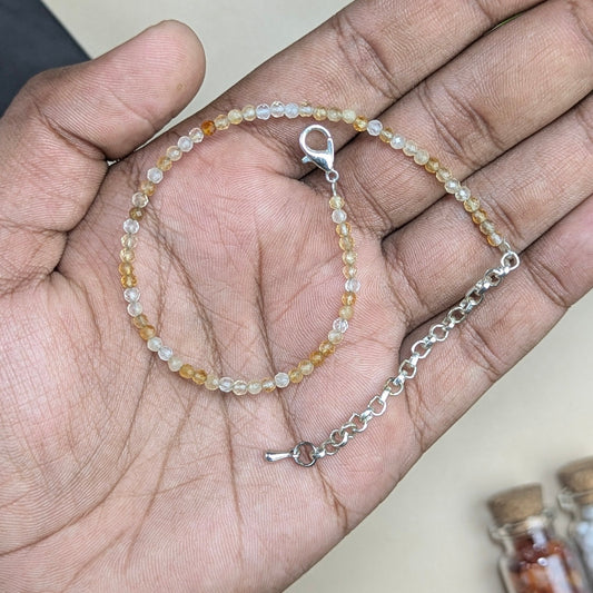 Anklet 3mm faceted-Citrine-Maitri Export | Crystals Store