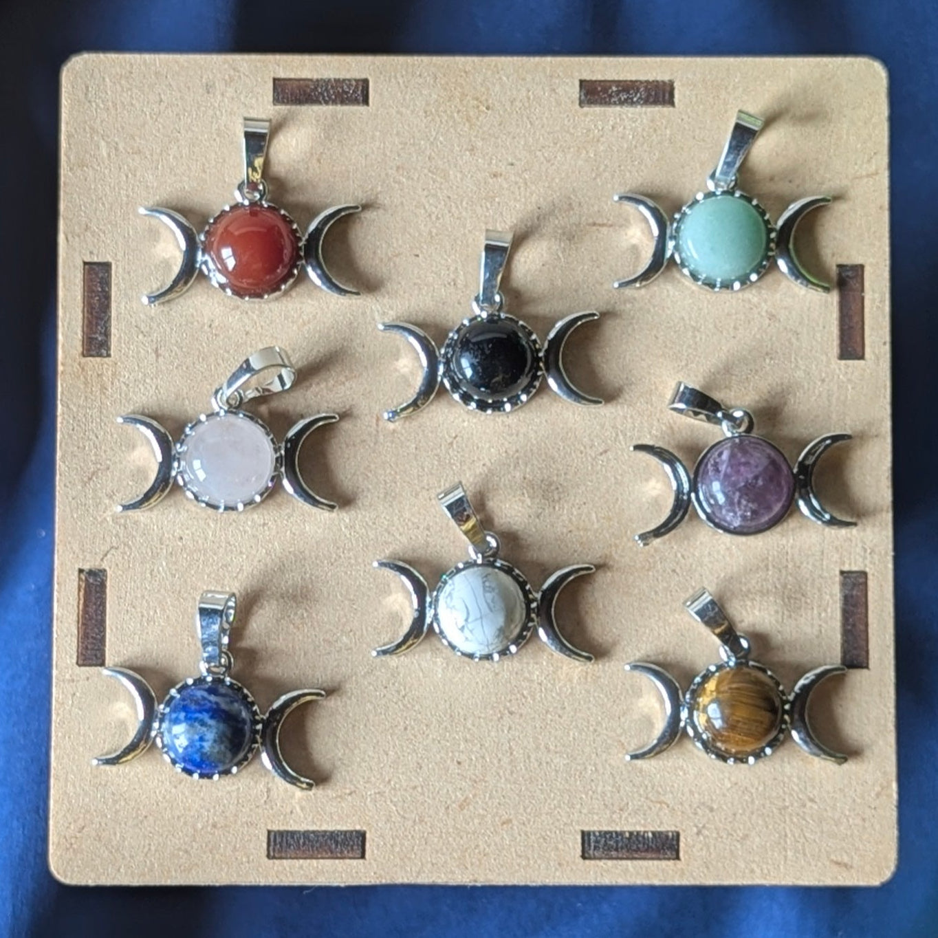 Triple Moon Shape metal Pendants-Maitri Export | Crystals Store