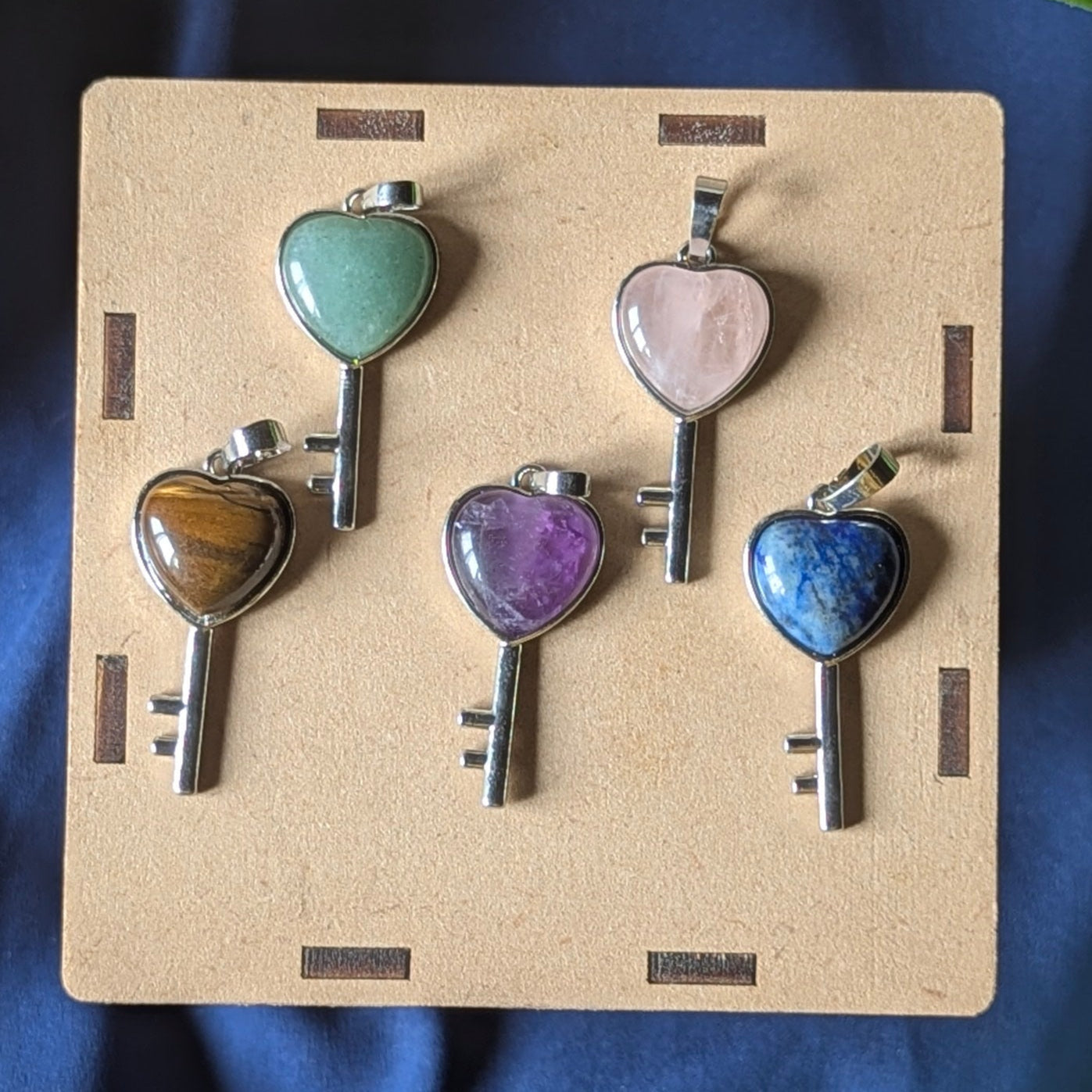 Heart with Key Shape stone Pendant-Maitri Export | Crystals Store