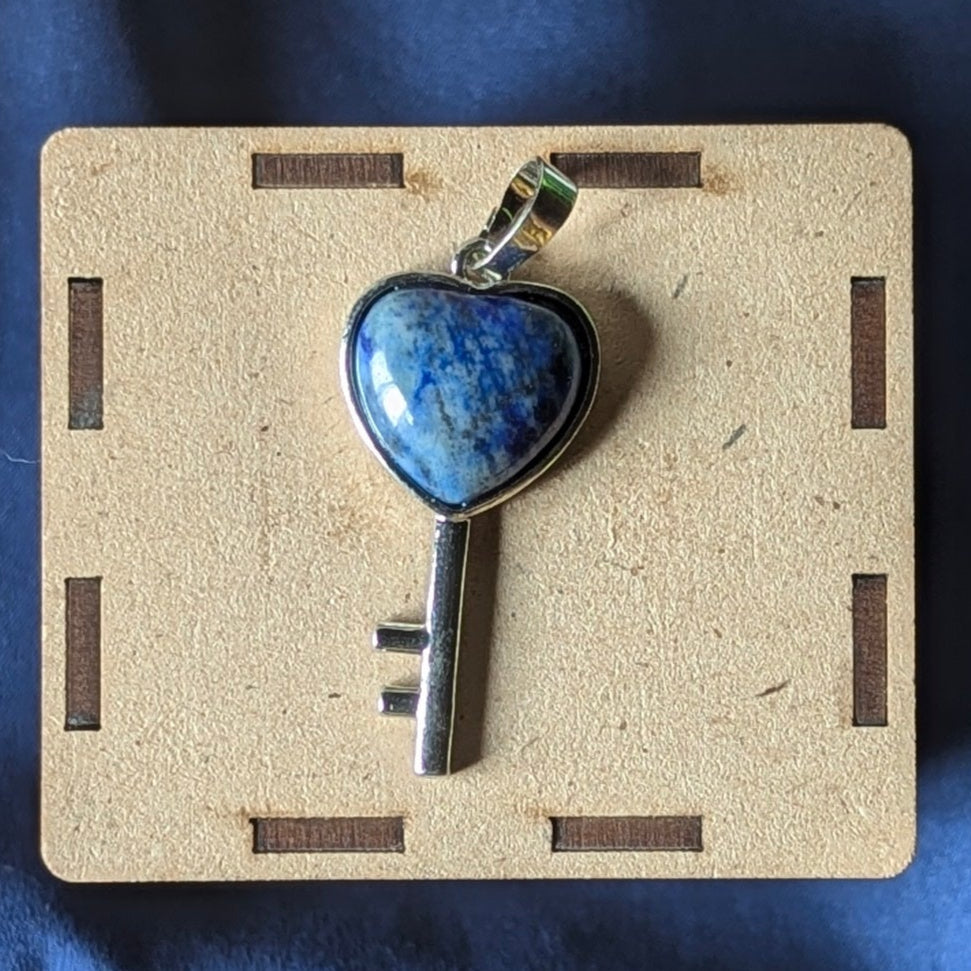 Heart with Key Shape stone Pendant-Lapis-Maitri Export | Crystals Store