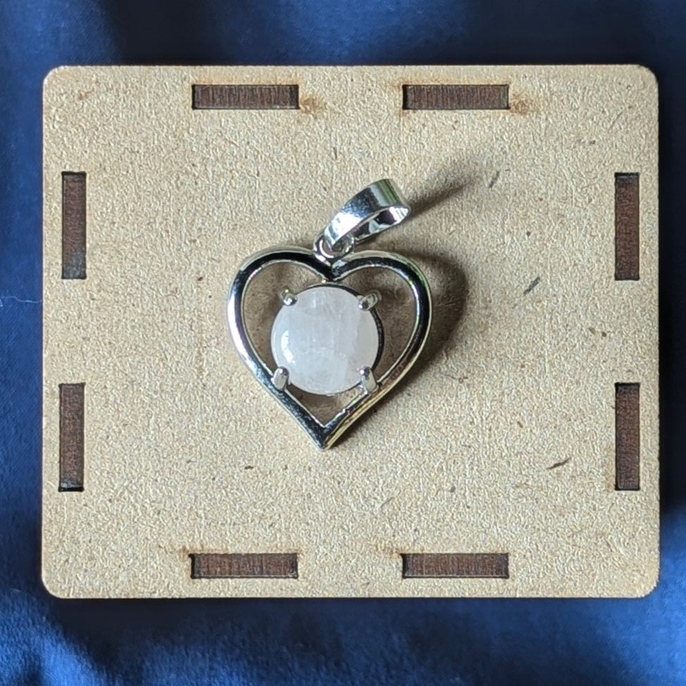 Heart shape stone with heart Metal Shape Pendant-Rose-Maitri Export | Crystals Store