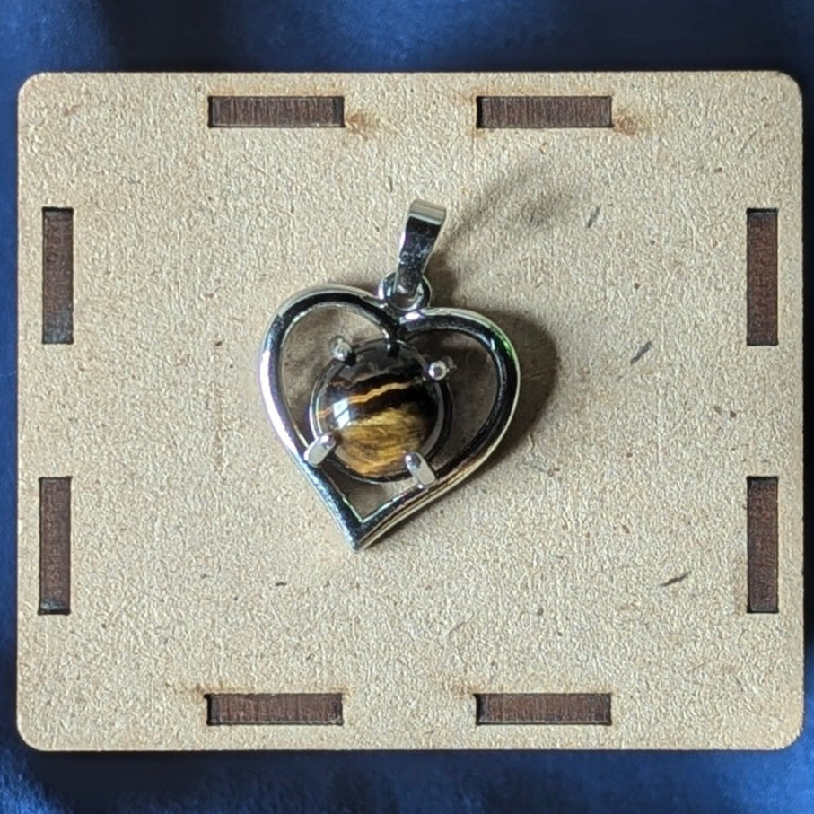 Heart shape stone with heart Metal Shape Pendant-Maitri Export | Crystals Store