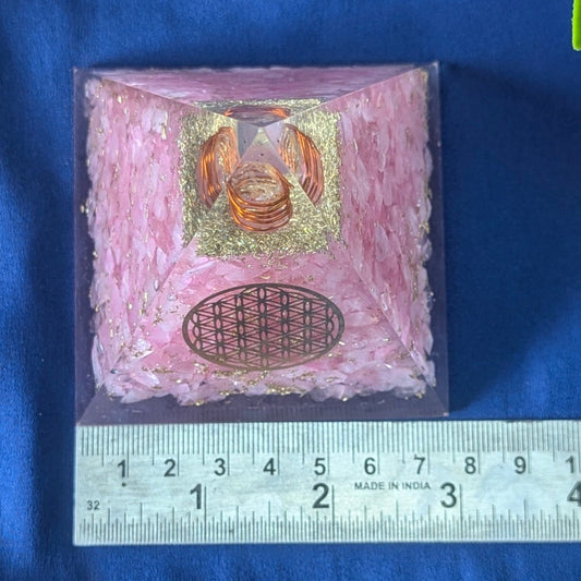 Single stone orgone pyramids-Rose quartz-Maitri Export | Crystals Store