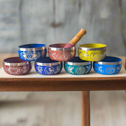 7 chakra Singing bowl set ( 4 inch )-Maitri Export | Crystals Store