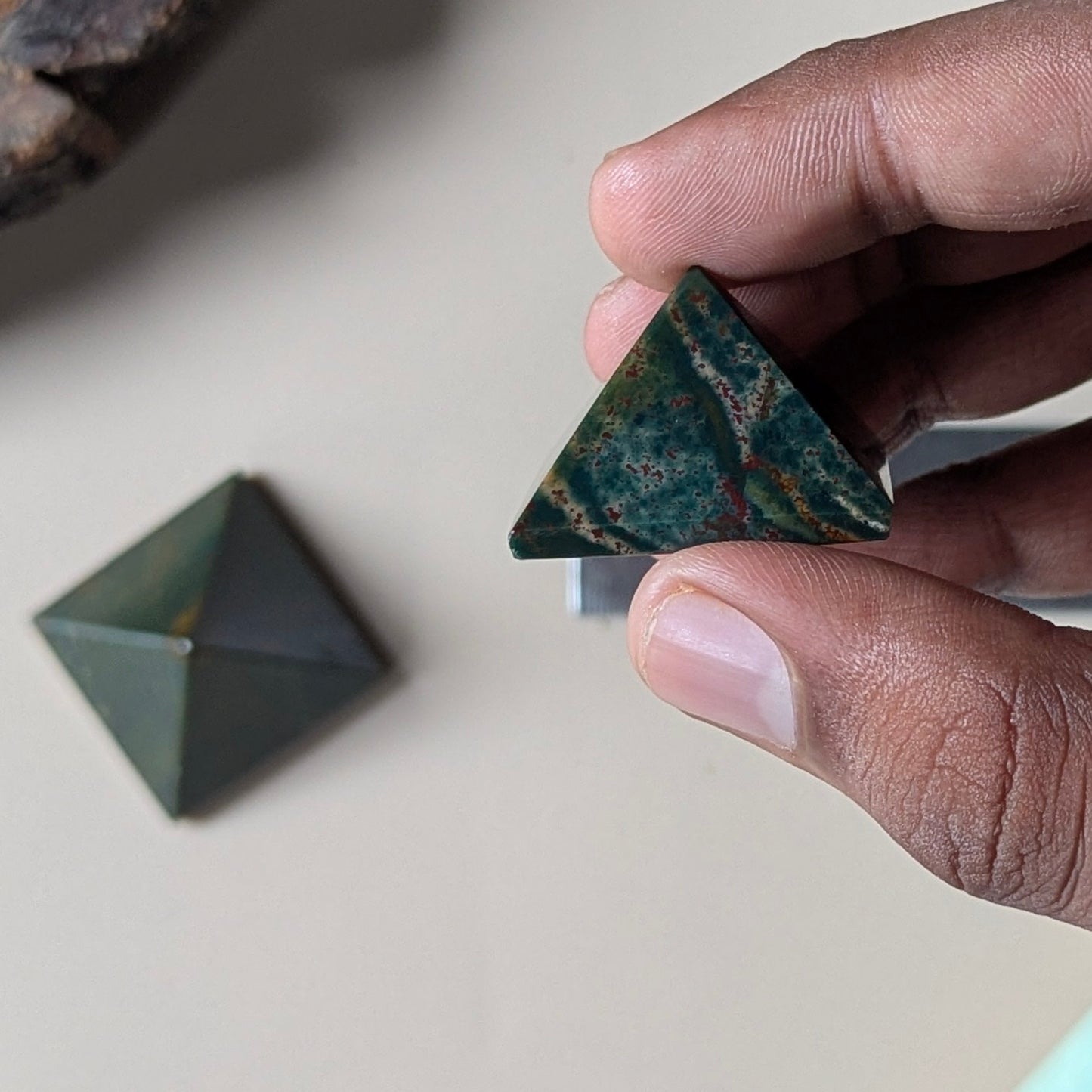 Natural different crystal stone pyramid ( Size: 1 inch )-Bloodstone-Maitri Export | Crystals Store