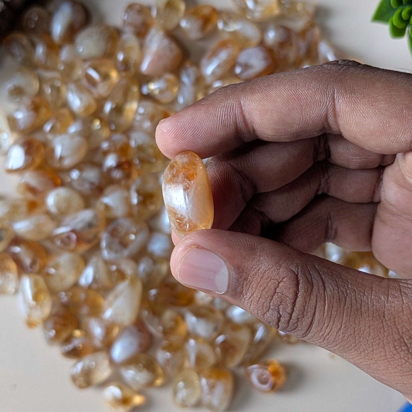 Citrine Natural Crystal Healing Stone Tumble / Pocket Stone-1 pc-Maitri Export | Crystals Store