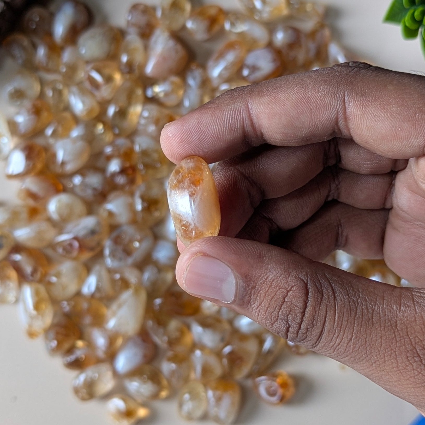 Citrine Natural Crystal Healing Stone Tumble / Pocket Stone-1 pc-Maitri Export | Crystals Store