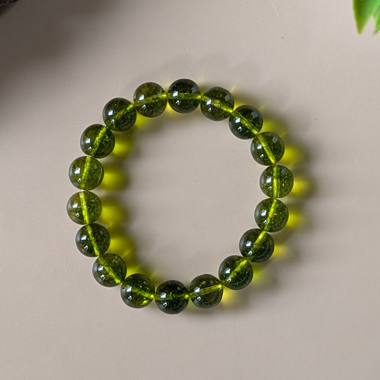 10mm round beads stretchable natural crystal bracelet.-Maitri Export | Crystals Store