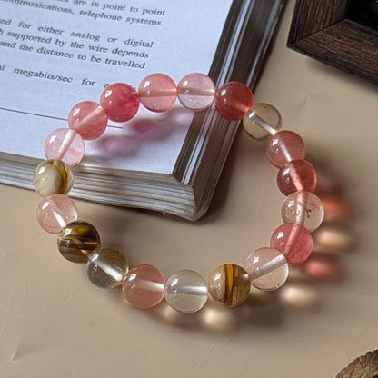 10mm round beads stretchable natural crystal bracelet.-Maitri Export | Crystals Store