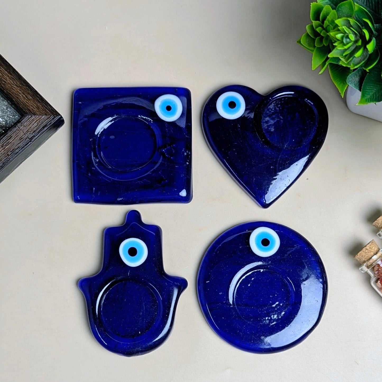 Evil Eye Candle Holder 2.5 Inch-Maitri Export | Crystals Store