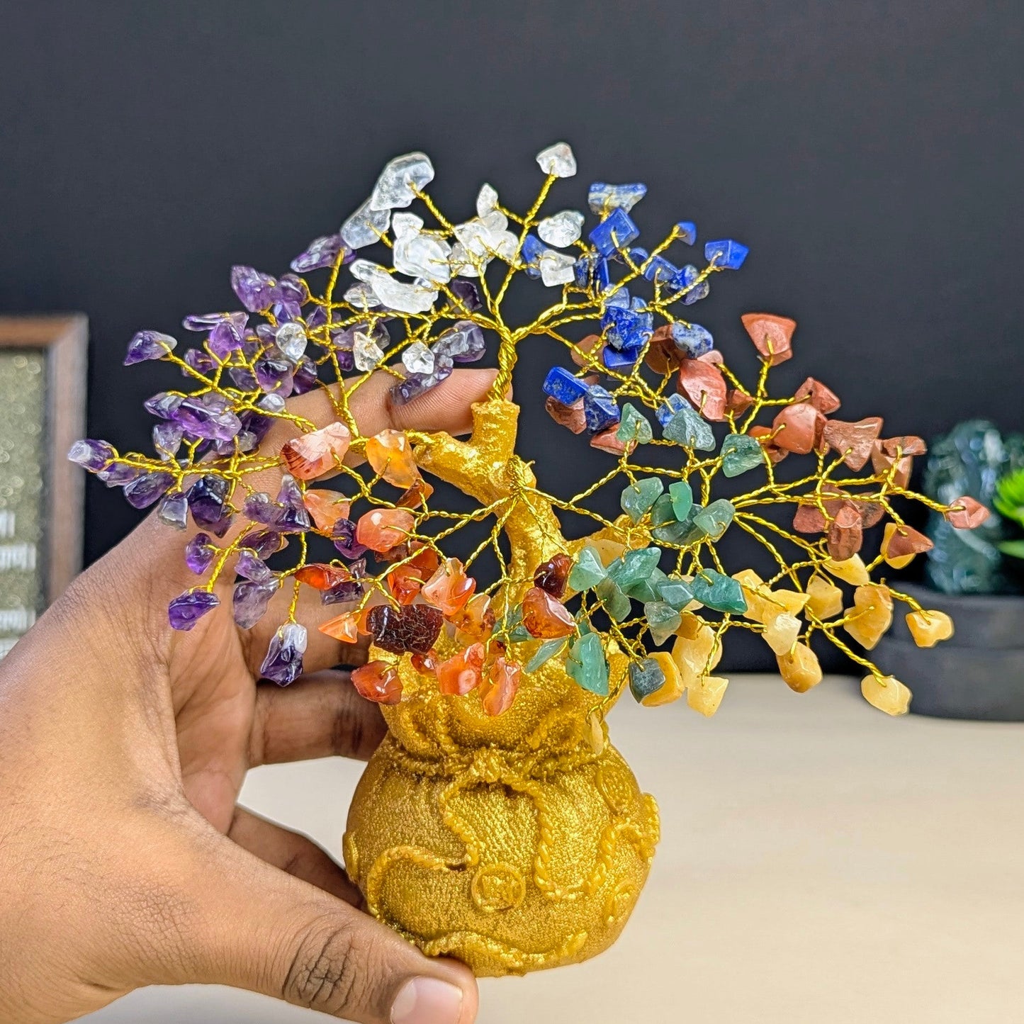 Golden Pot Tree-7 chakra-160 Beads-Maitri Export | Crystals Store
