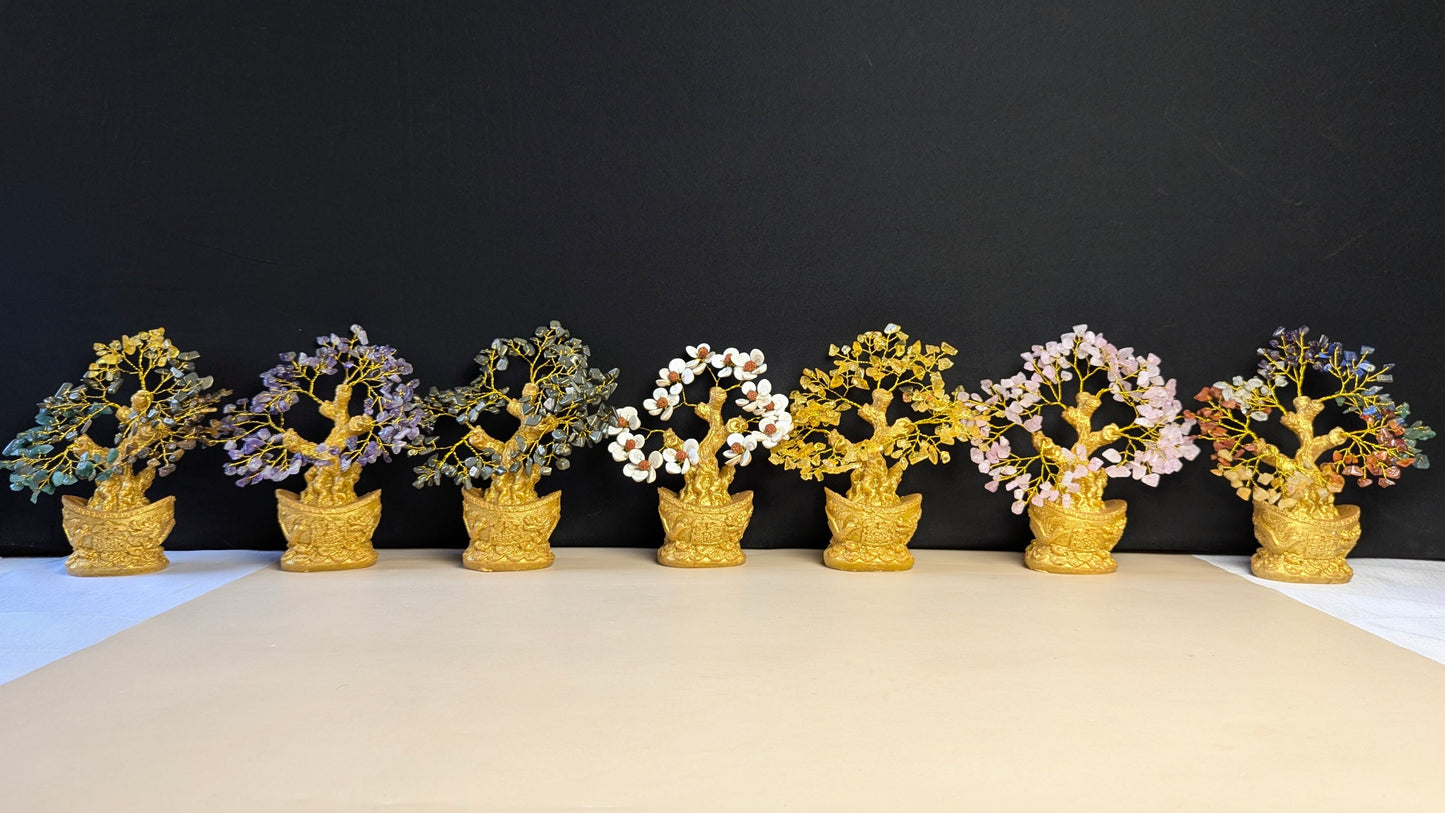 boat shaped Golden pot tree ( 160 beads )-Maitri Export | Crystals Store