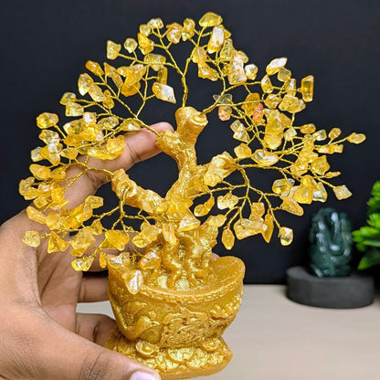 boat shaped Golden pot tree ( 160 beads )-Citrine-Maitri Export | Crystals Store