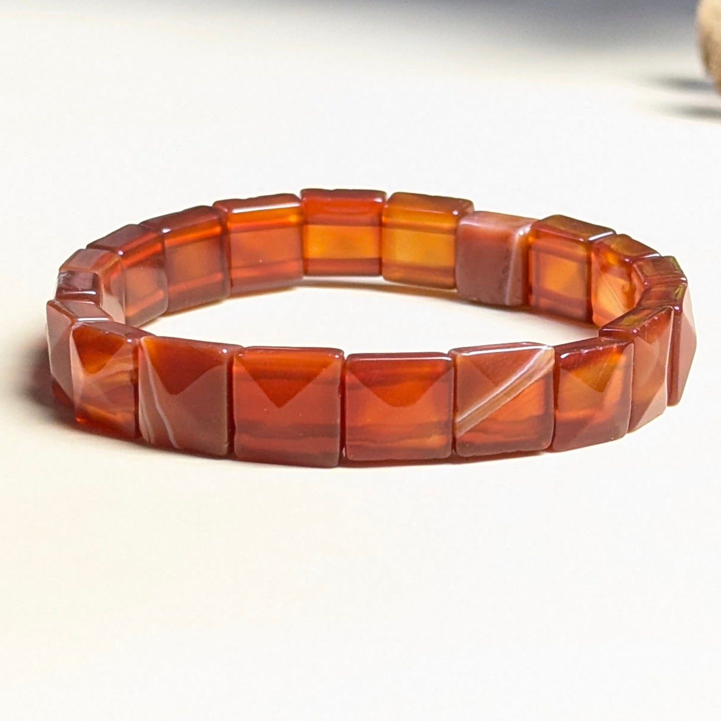 Pyramid facets square bracelet-Carnelian-Maitri Export | Crystals Store