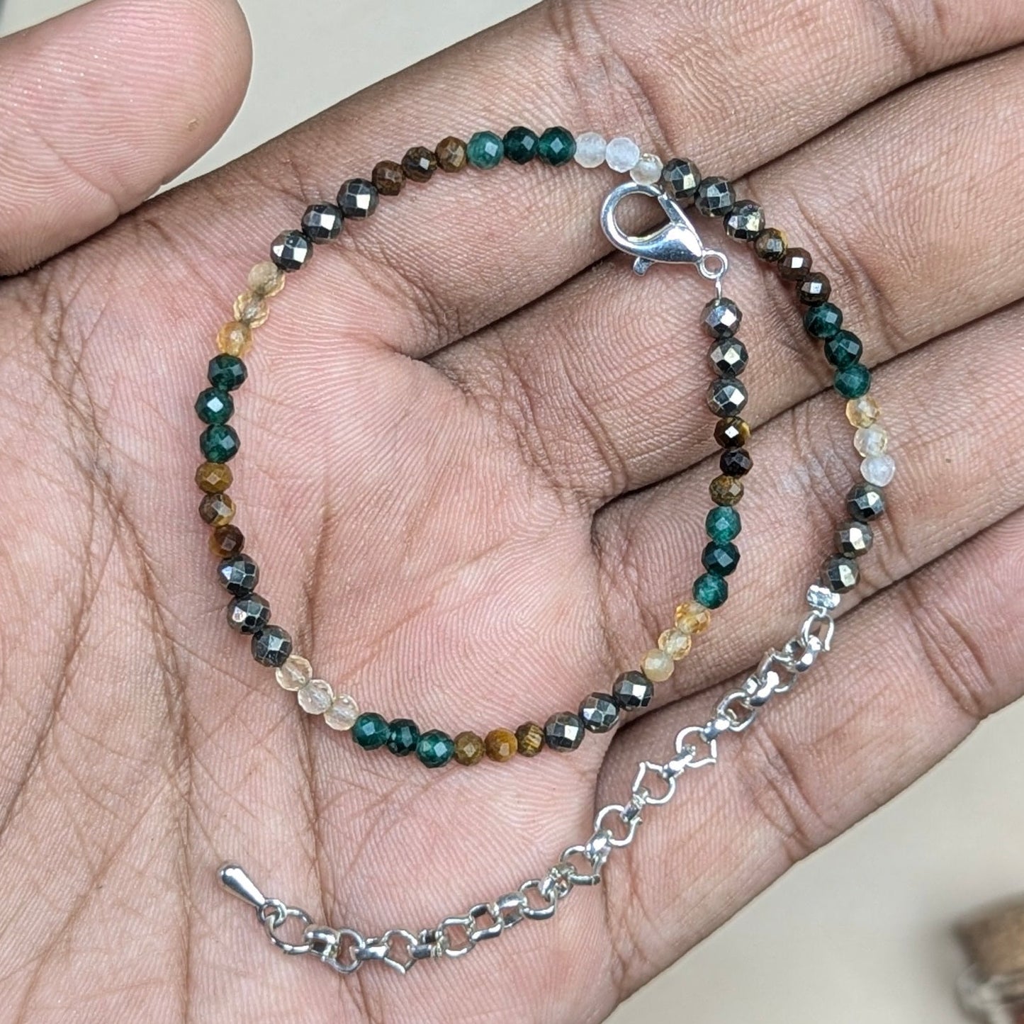 Anklet 3mm faceted-Money magnet-Maitri Export | Crystals Store