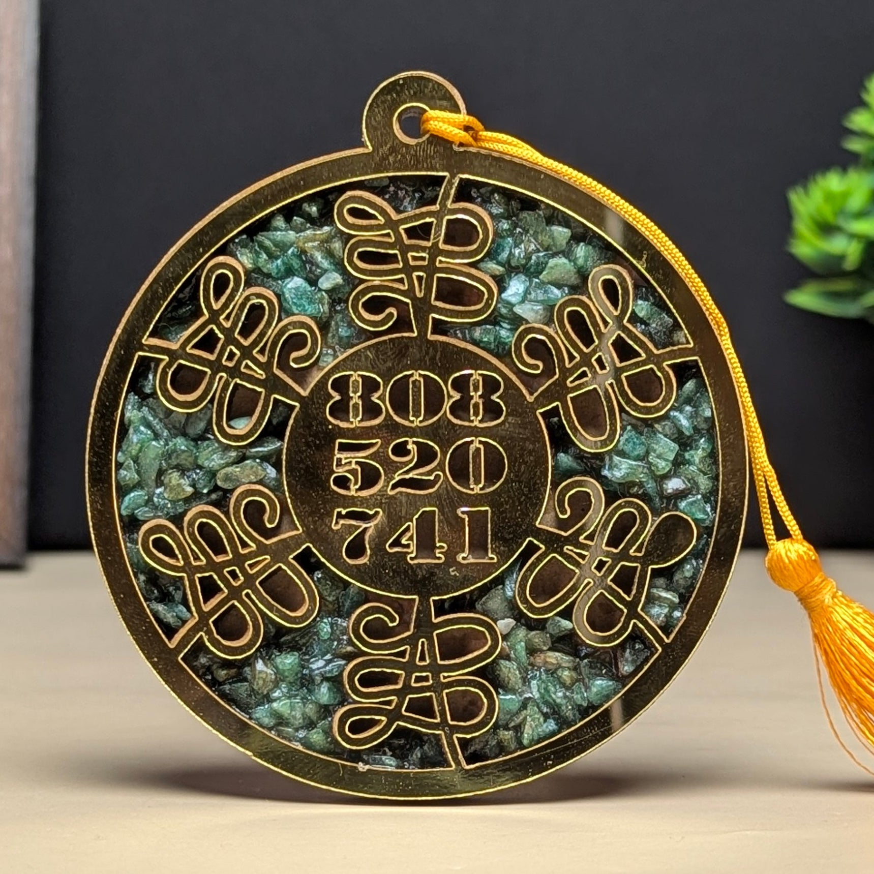 Green jade organ zibu symbol hanger-Maitri Export | Crystals Store