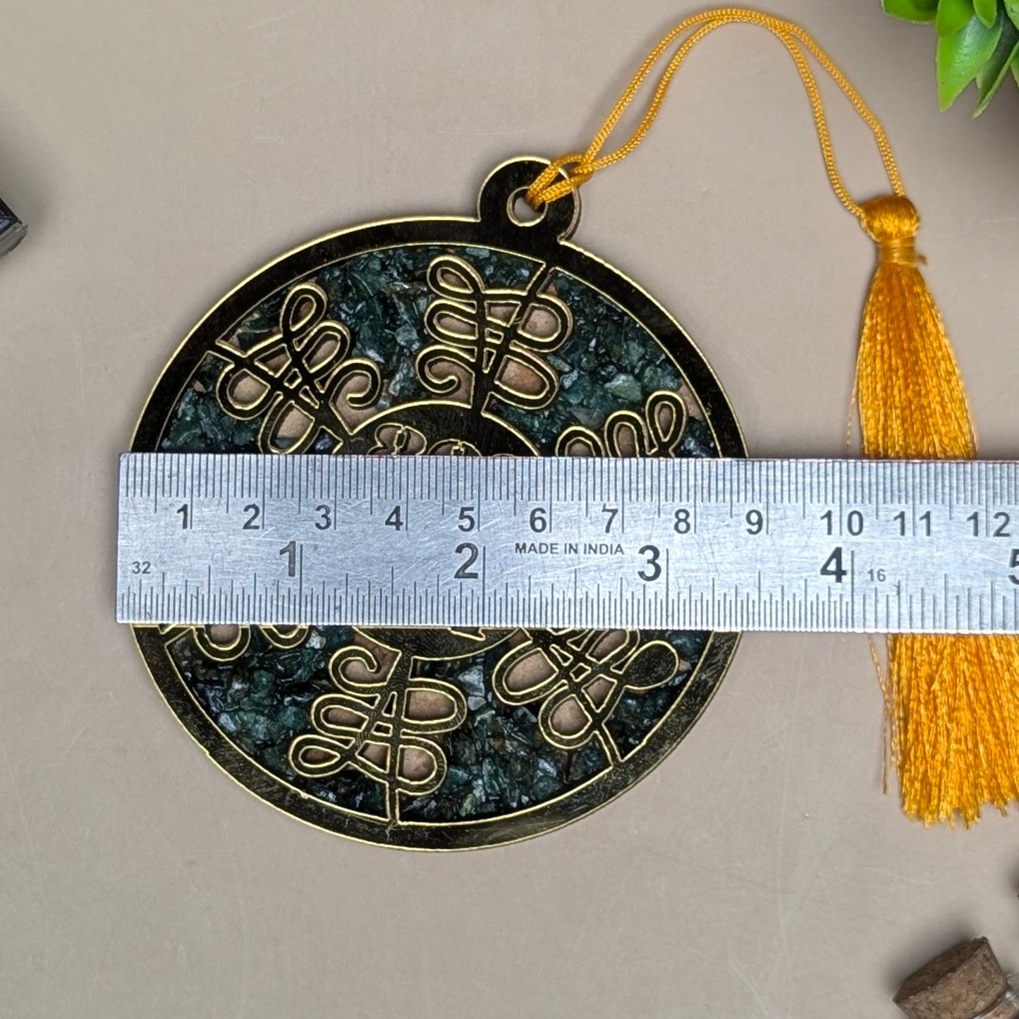 Green jade organ zibu symbol hanger-Maitri Export | Crystals Store