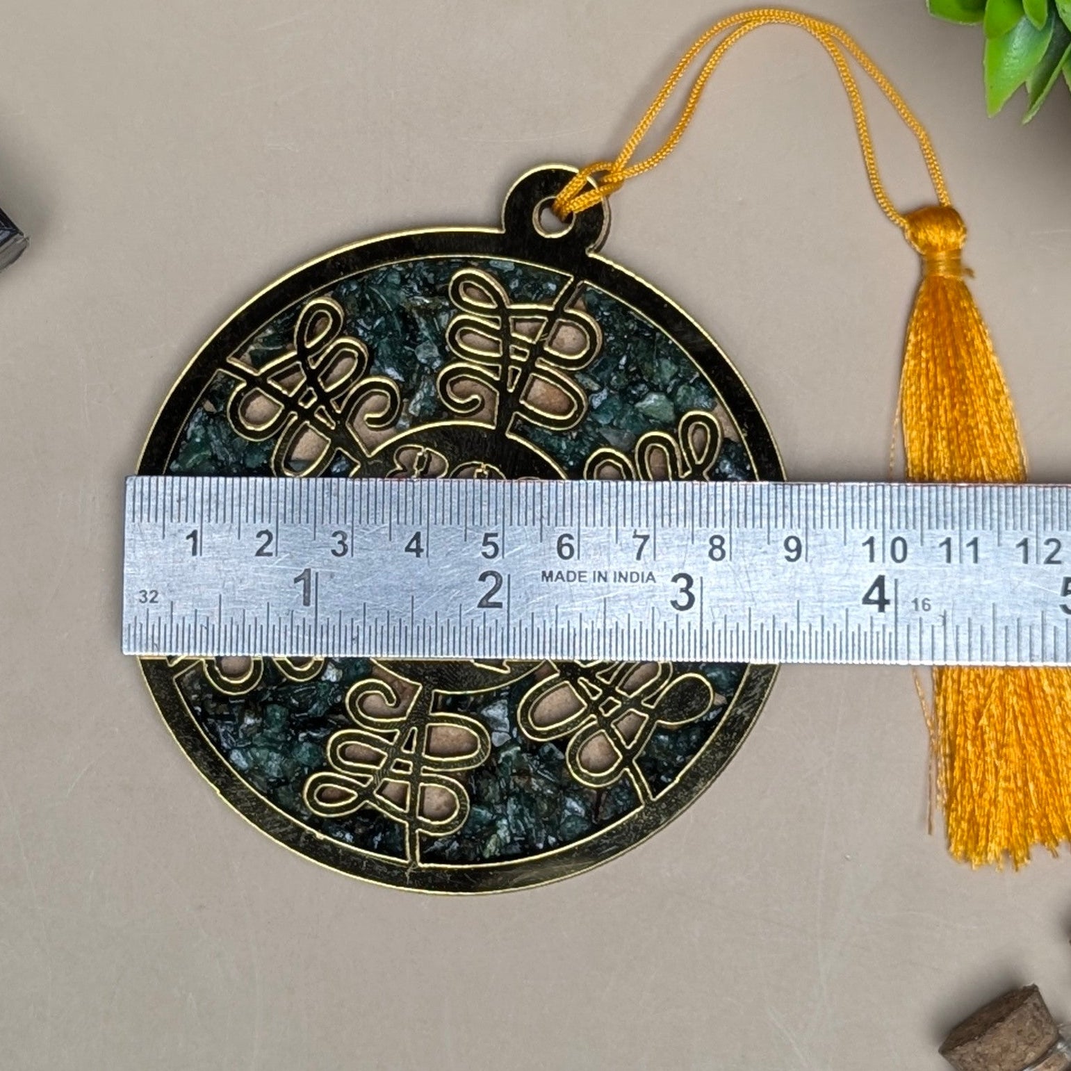 Green jade organ zibu symbol hanger-Maitri Export | Crystals Store