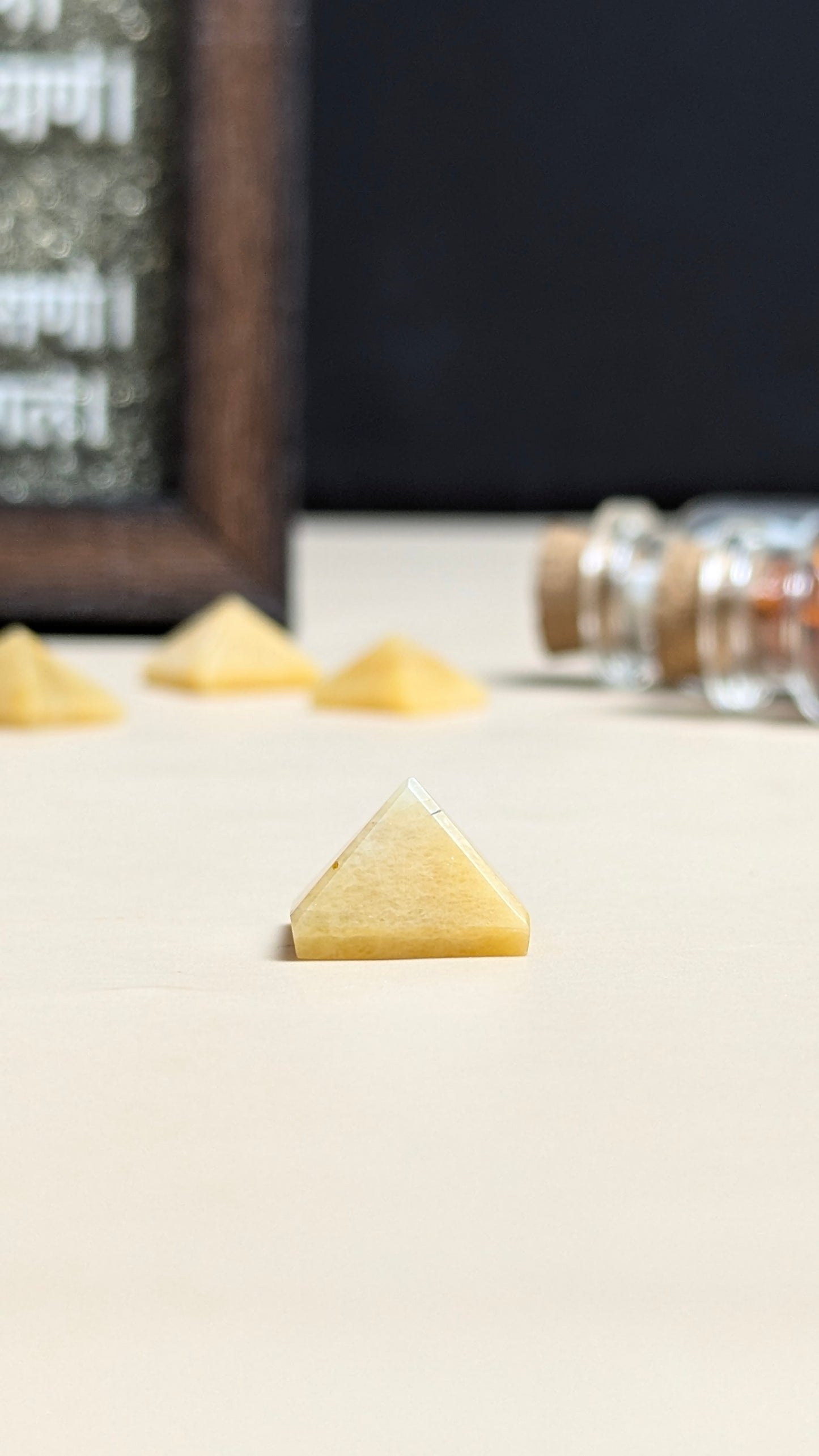 Crystal stone pyramids, mini ( 0.5 inch )-Yellow Agate-Maitri Export | Crystals Store