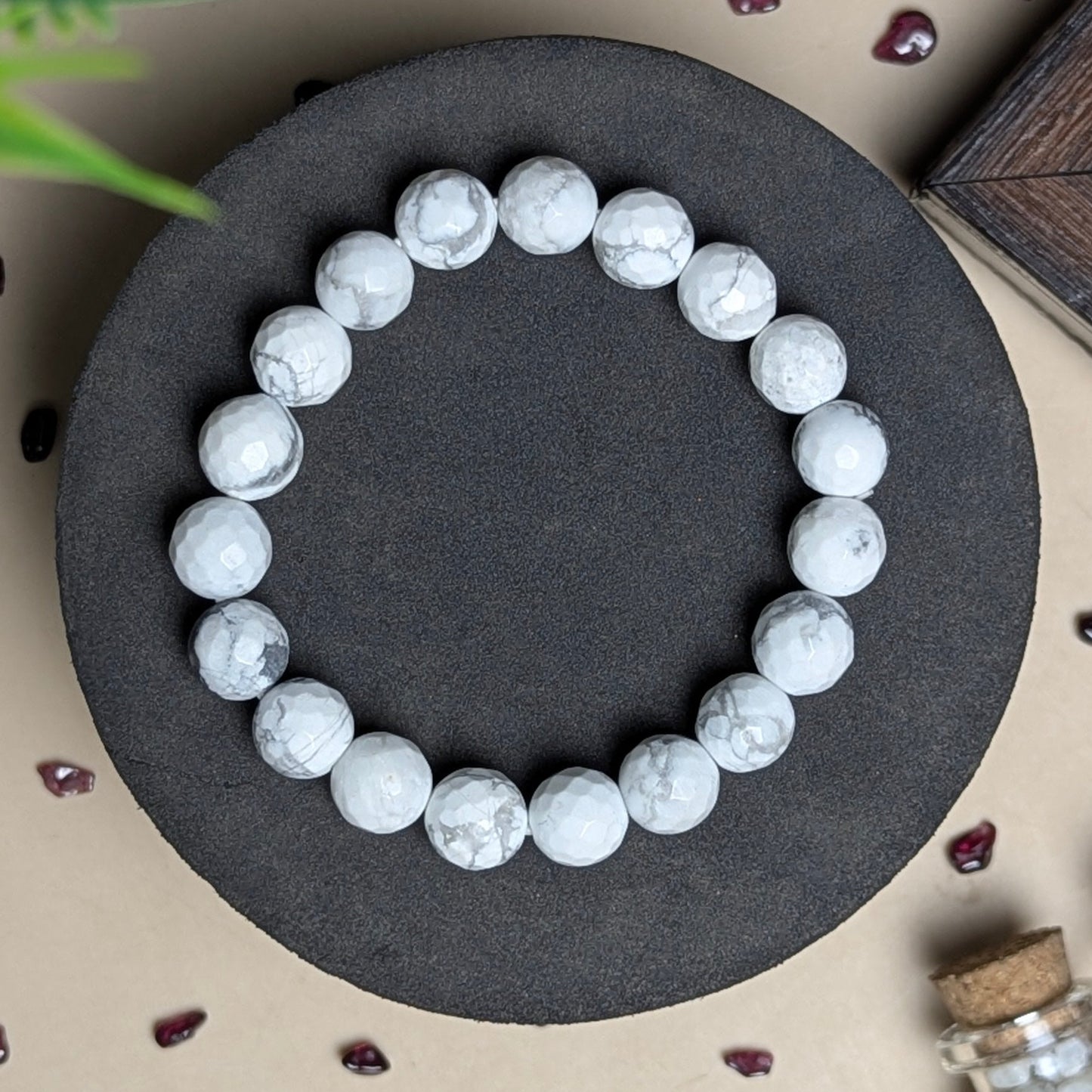 10mm crystal round beads Faceted Bracelet-Howlite-Maitri Export | Crystals Store