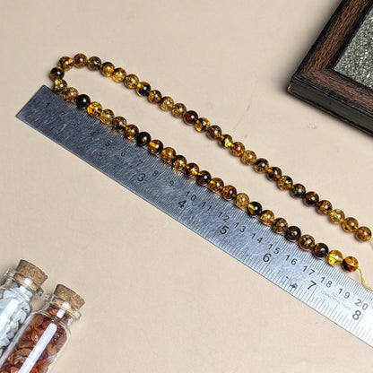 Amber Natural 8mm Natural Crystal 8mm line-Maitri Export | Crystals Store