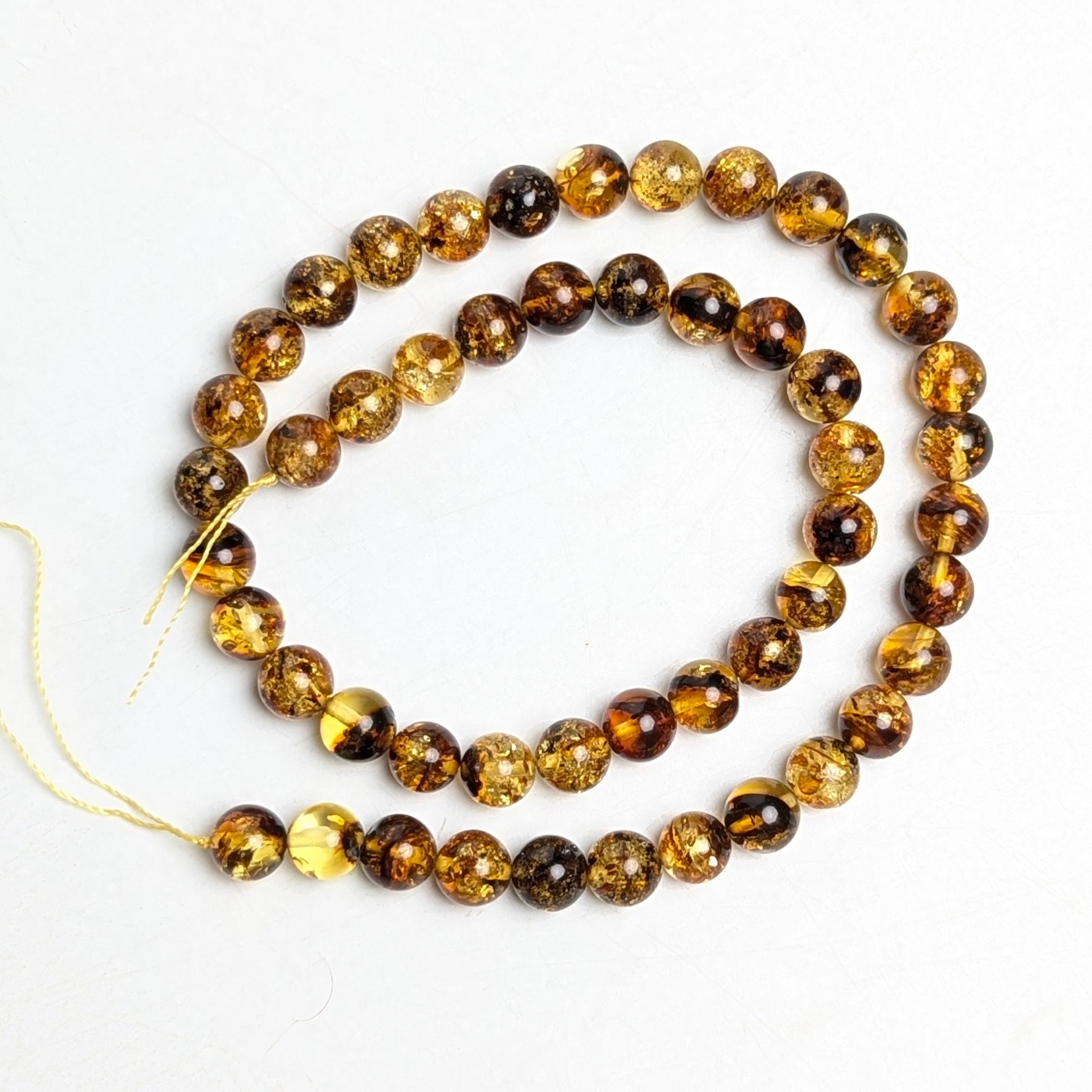 Amber Natural 8mm Natural Crystal 8mm line-Maitri Export | Crystals Store