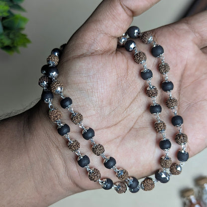 Rudhraksh Karungali Cap Mala-Maitri Export | Crystals Store
