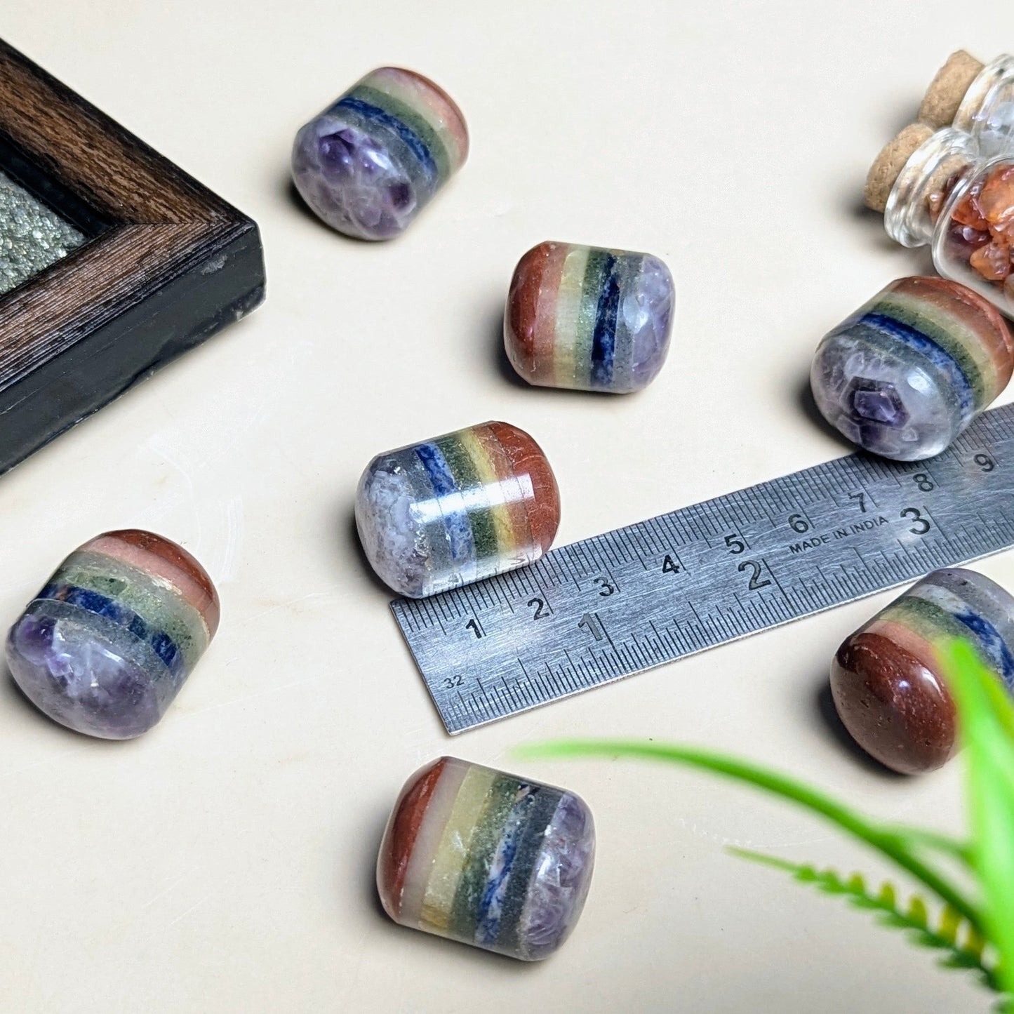 7 Chakra bonded Natural Crystal Healing Stone Tumble / Pocket Stone-Maitri Export | Crystals Store