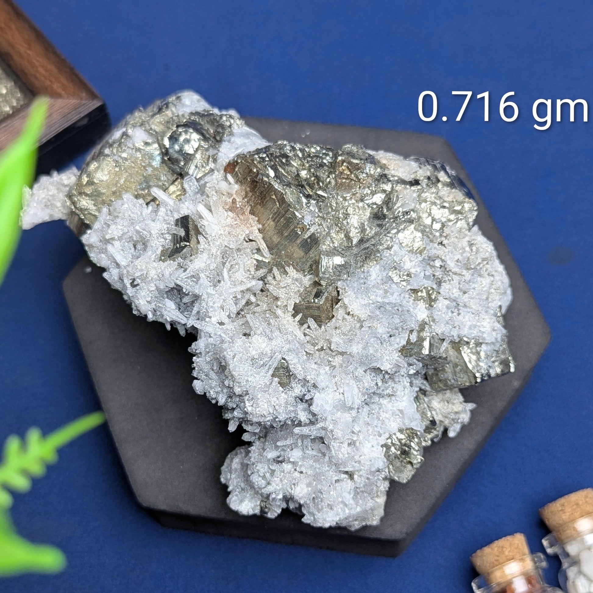 Pyrite Cluster Cubic With Quartz-2 - 0.716gm-Maitri Export | Crystals Store