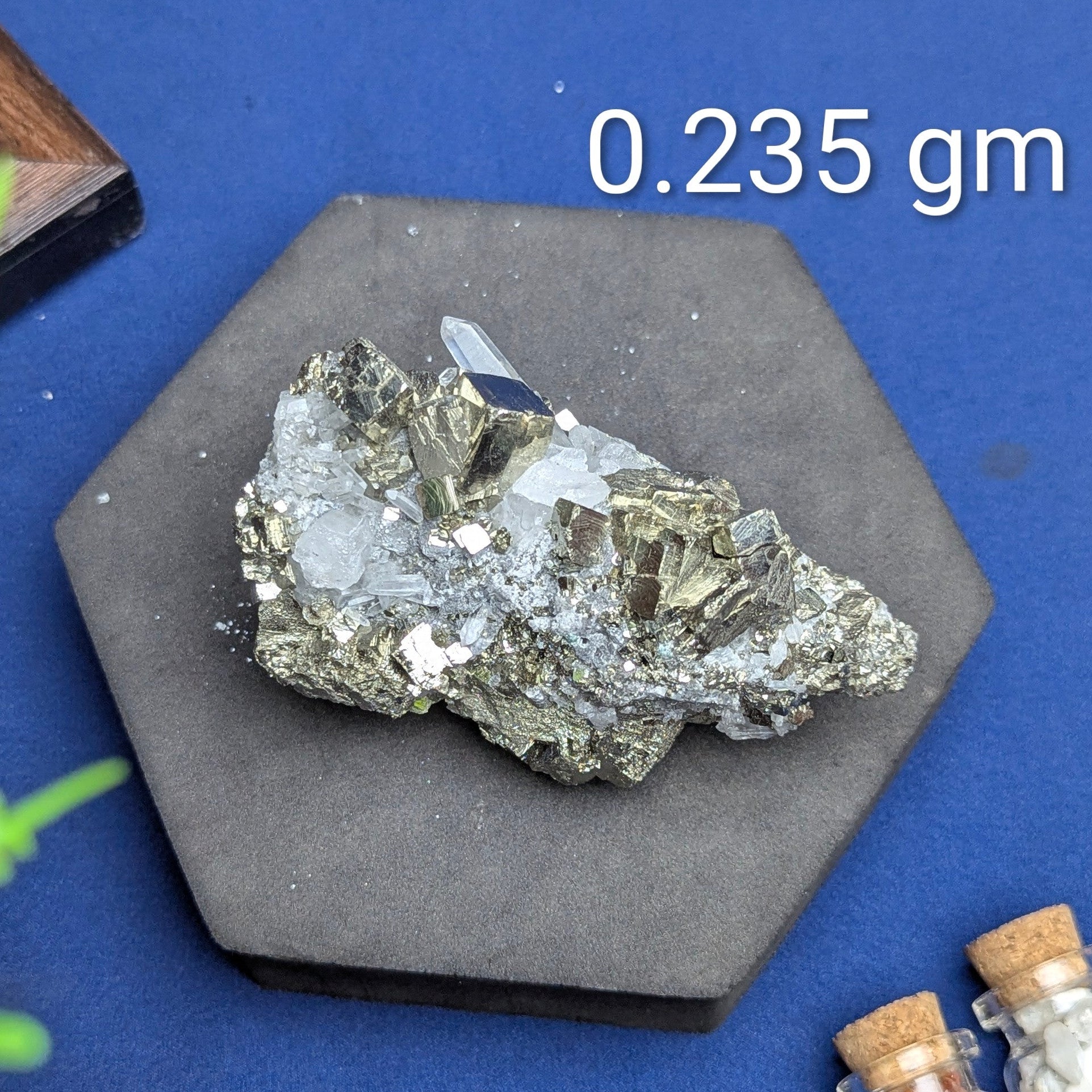 Pyrite Cluster Cubic With Quartz-4 - 0.235gm-Maitri Export | Crystals Store
