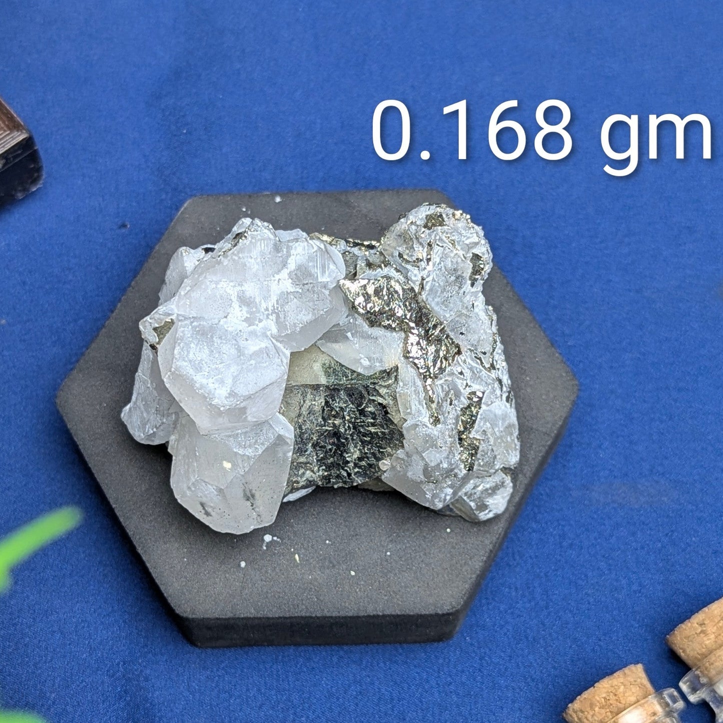 Pyrite Cluster Cubic With Quartz-6 - 0.168gm-Maitri Export | Crystals Store