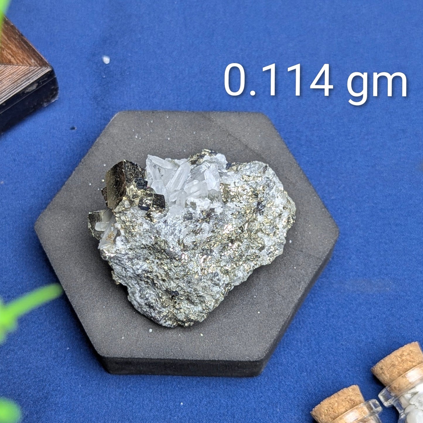 Pyrite Cluster Cubic With Quartz-11 - 0.114gm-Maitri Export | Crystals Store
