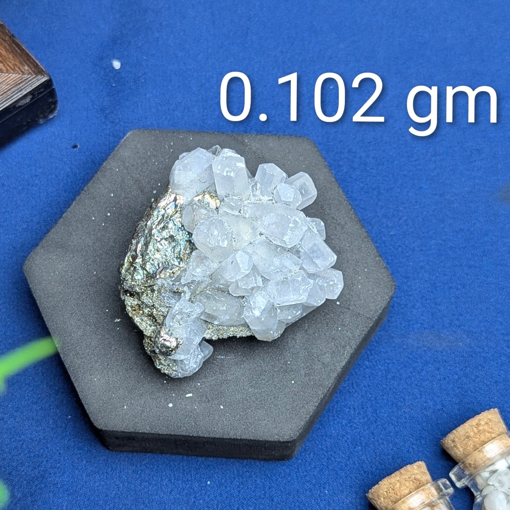 Pyrite Cluster Cubic With Quartz-8 - 0.102gm-Maitri Export | Crystals Store
