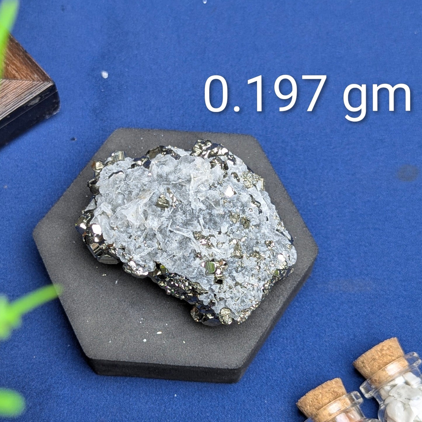 Pyrite Cluster Cubic With Quartz-7 - 0.197gm-Maitri Export | Crystals Store