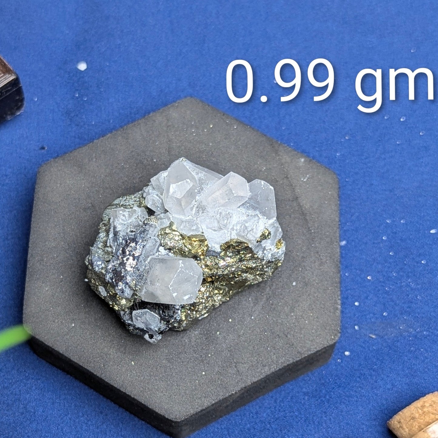 Pyrite Cluster Cubic With Quartz-12 - 0.99gm-Maitri Export | Crystals Store