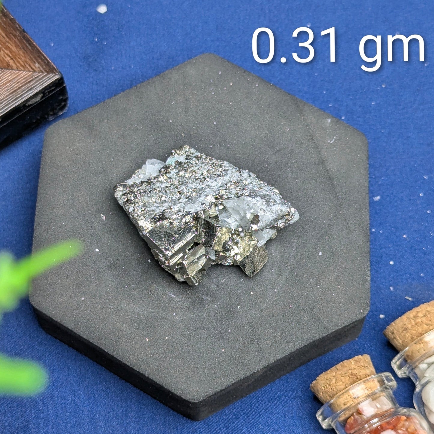 Pyrite Cluster Cubic With Quartz-16 - 0.31gm-Maitri Export | Crystals Store