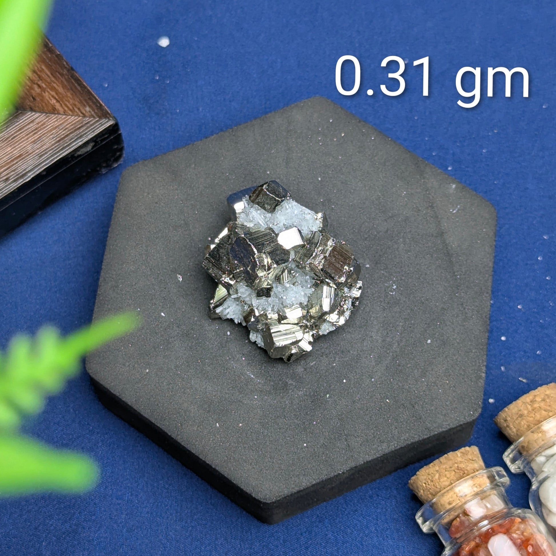 Pyrite Cluster Cubic With Quartz-15 - 0.31gm-Maitri Export | Crystals Store