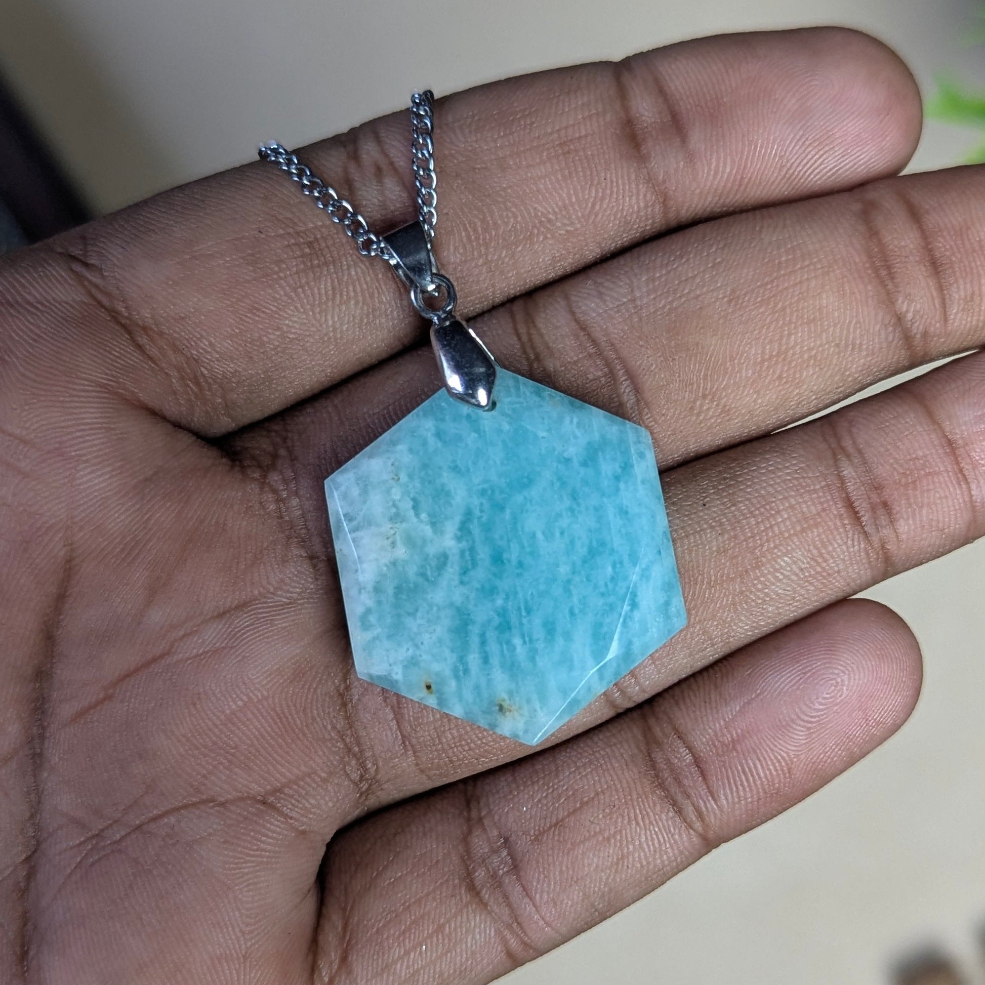 David Star Pendant(25mm)-Amazonite-Maitri Export | Crystals Store