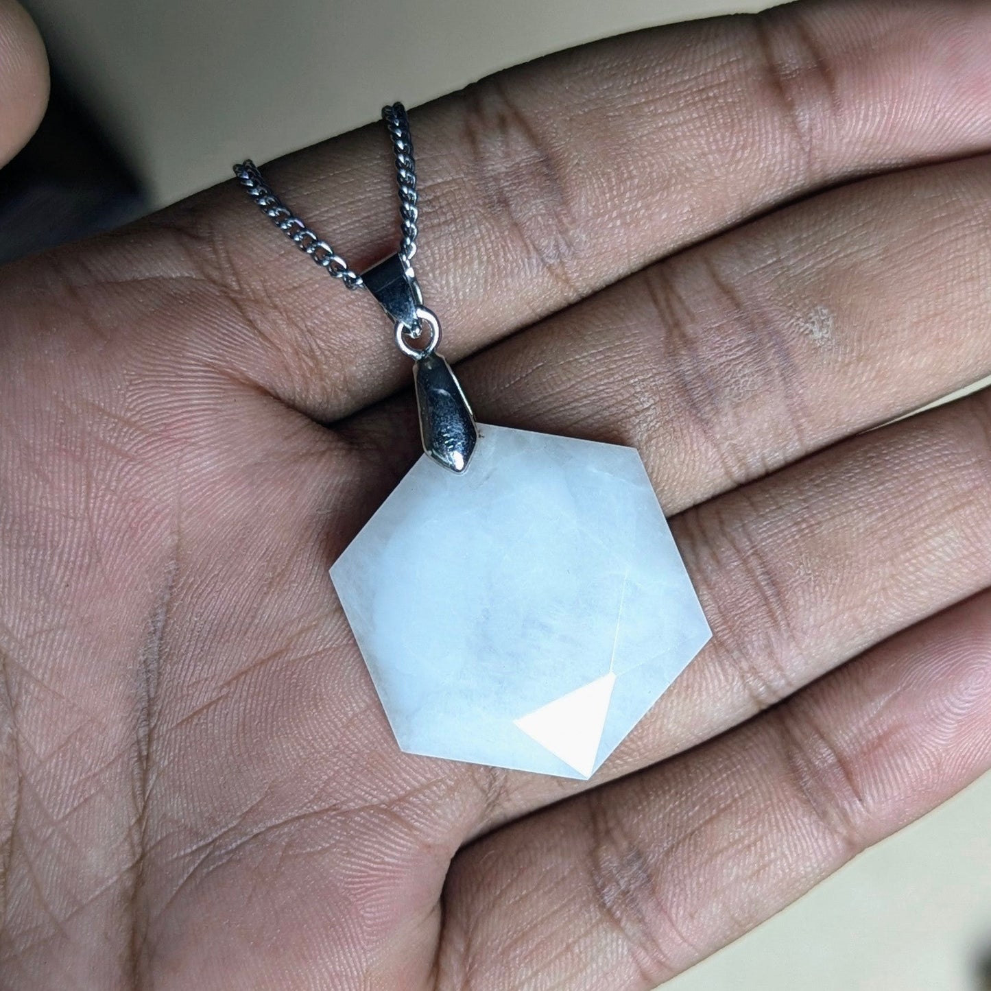 David Star Pendant(25mm)-White Agate-Maitri Export | Crystals Store